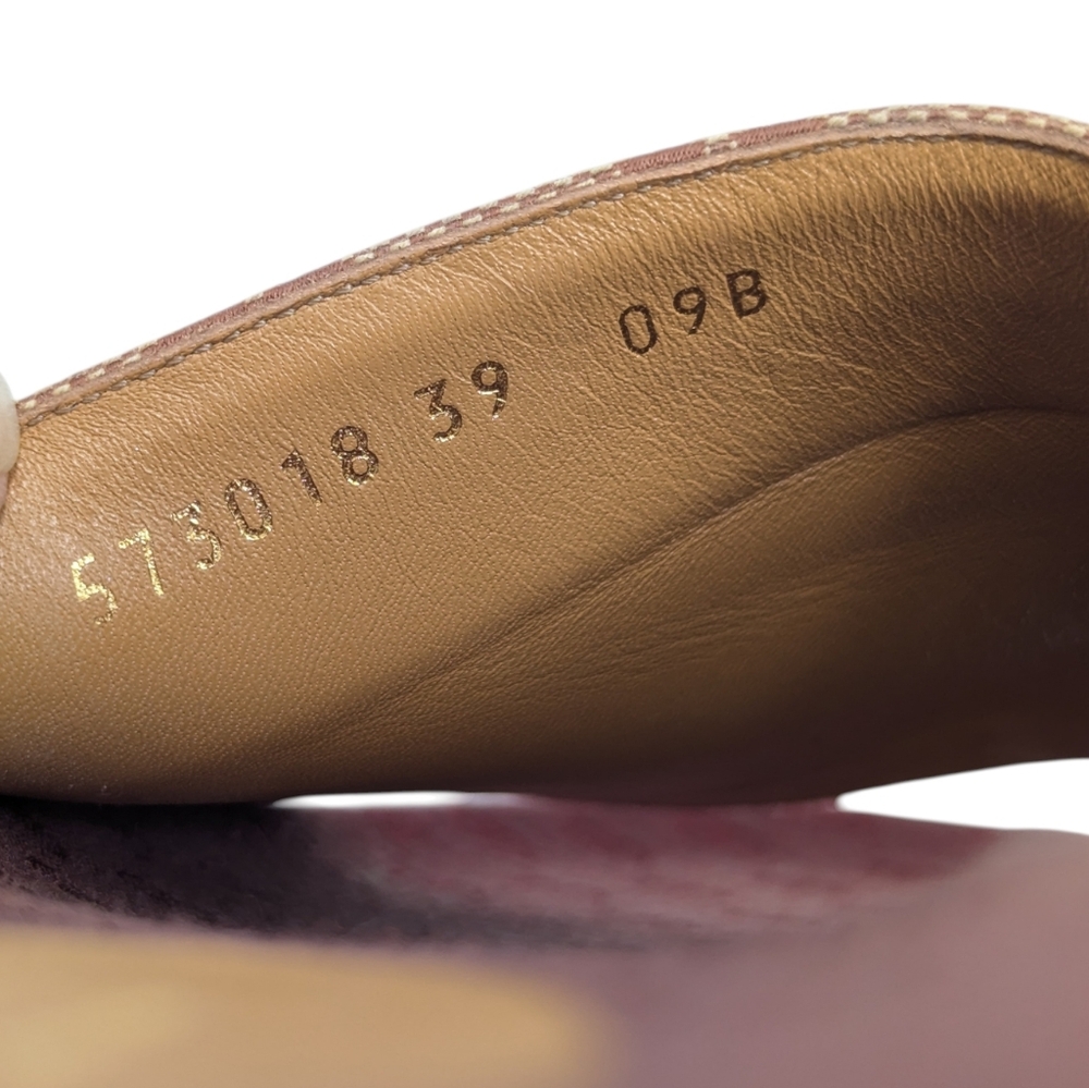 Gucci Angelina Burgundy Ruggine GG Monogram Logo Platform Slide Sandal EU 39 - Picture 5 of 9